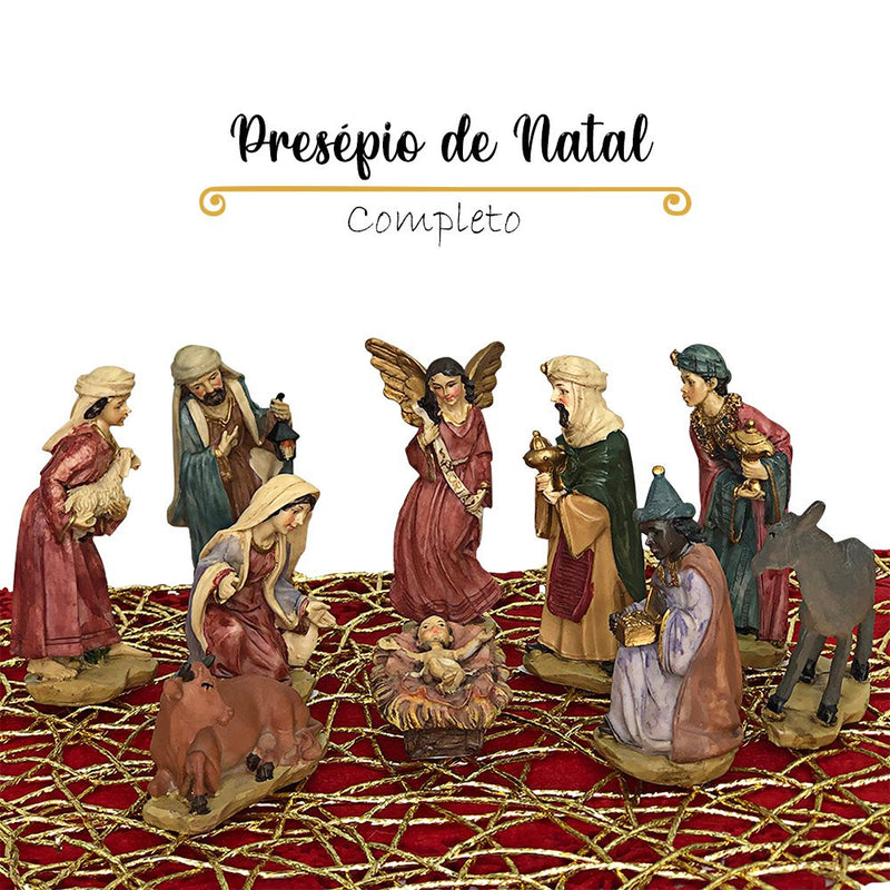 Presépio de Natal Completo 11 Peças em Resina