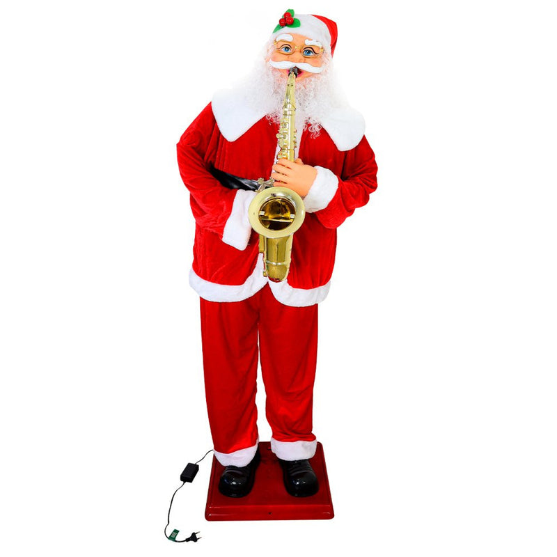 Papai Noel Musical Toca Saxofone Com Movimentos Bivolt 1,80m Luxo